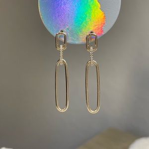 Anthropologie Pavé Paperclip Earrings